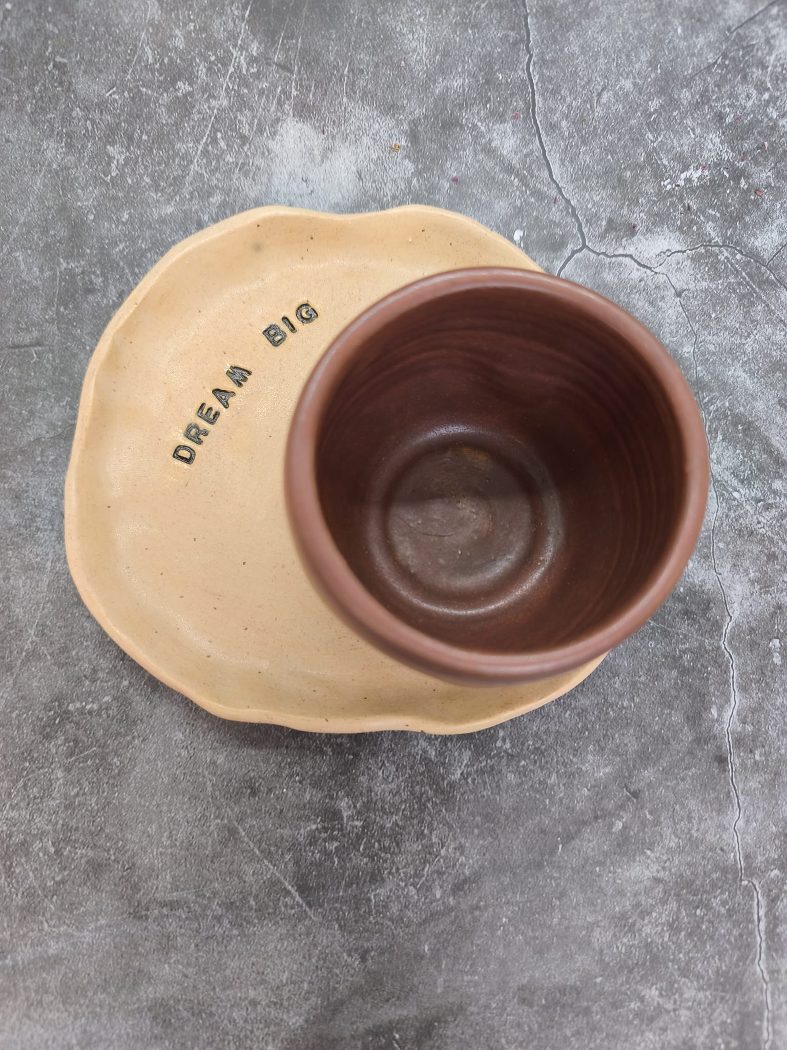 Affirmation Cup & Saucer Set – Dream Big & Never Give Up - Image 3