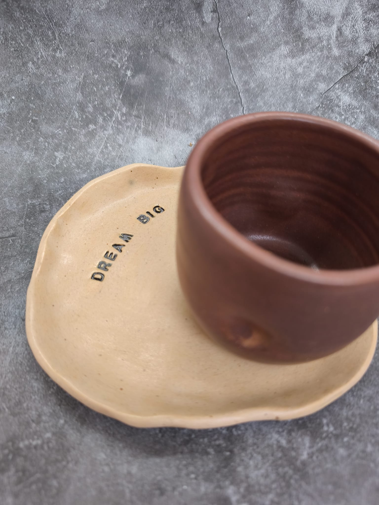 Affirmation Cup & Saucer Set – Dream Big & Never Give Up - Image 2