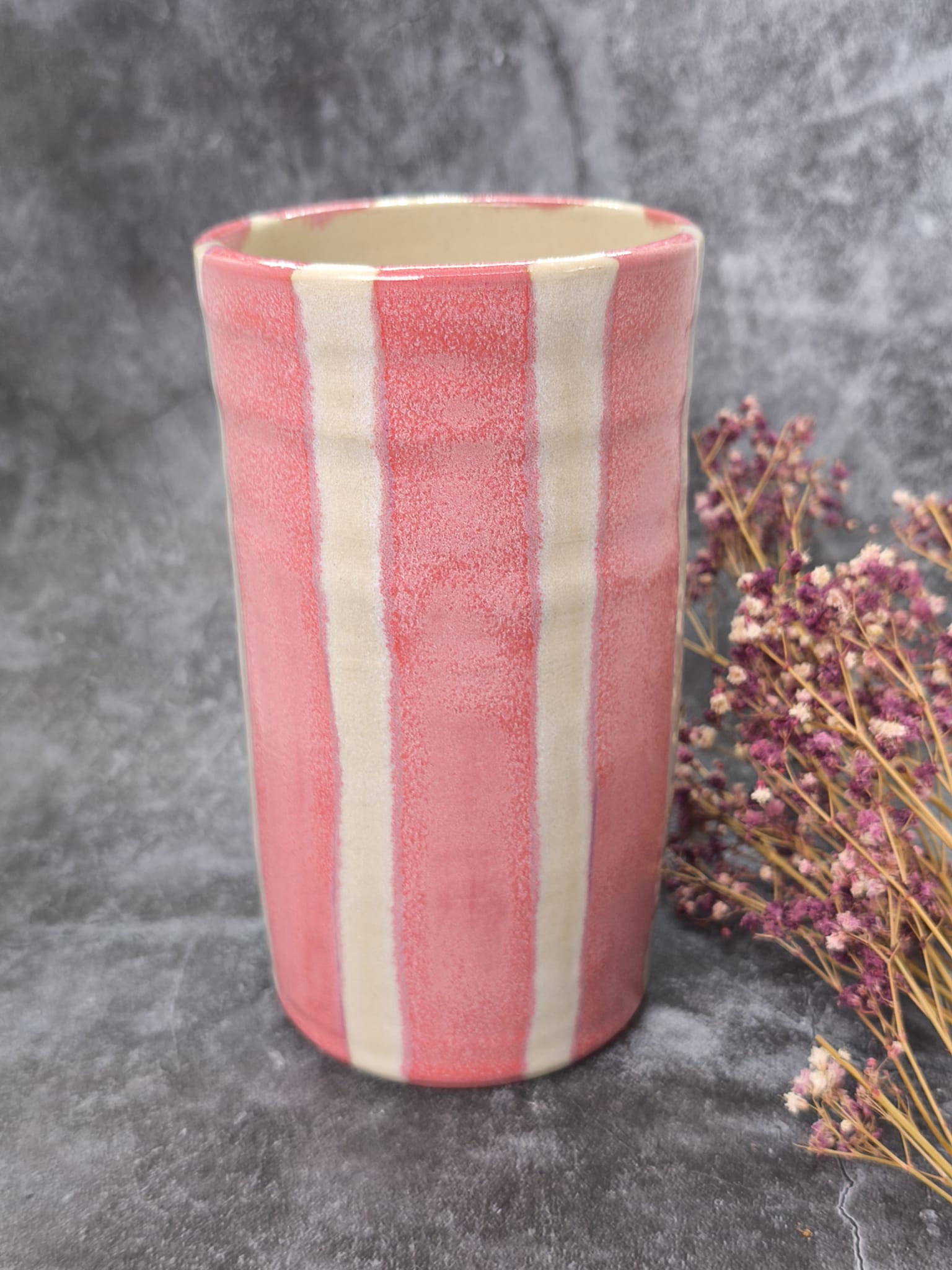Rosy Stripe Vase - Image 2