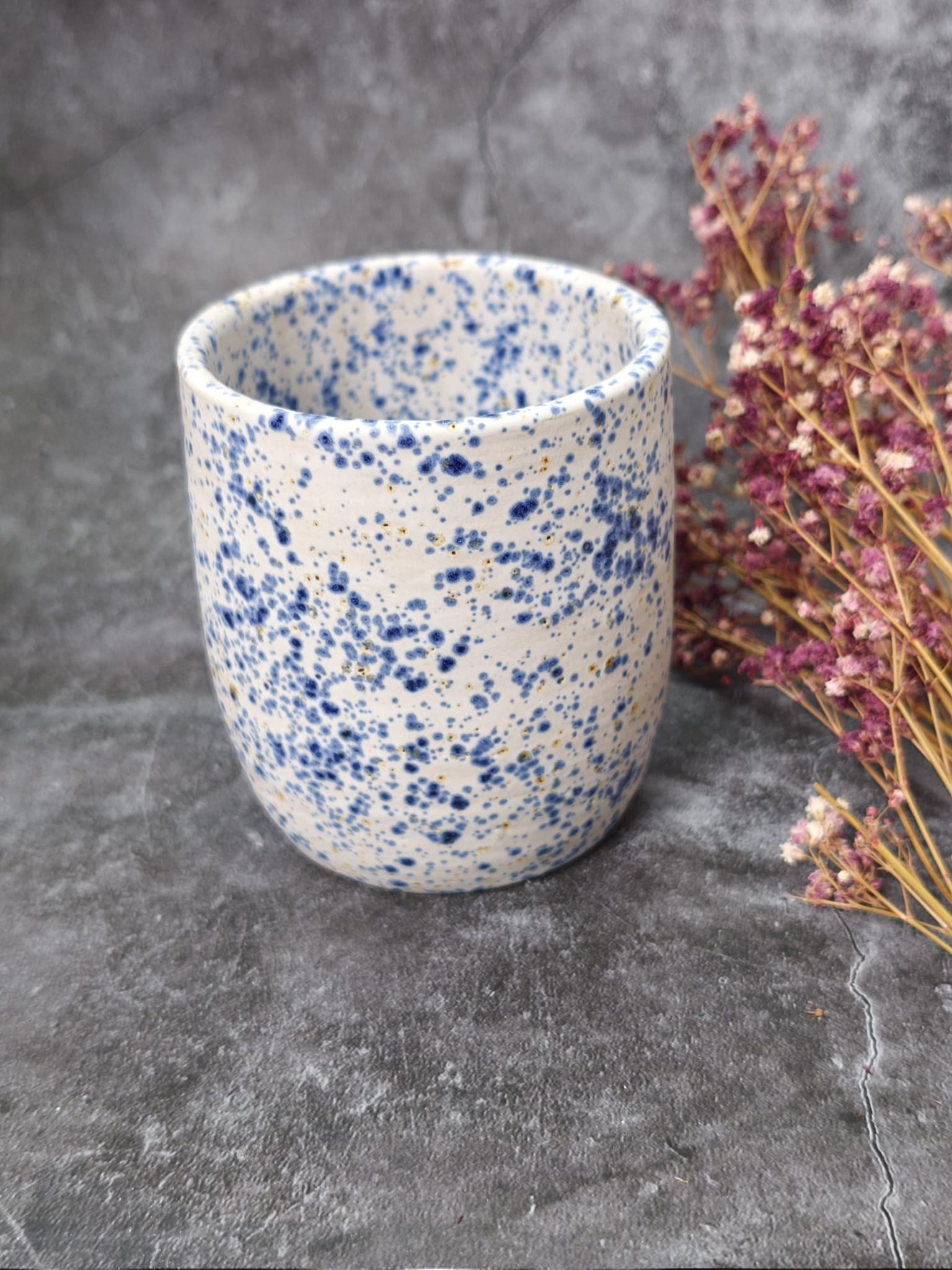Galaxy Blue Mug – Handmade Speckled Stoneware Cup - Image 2