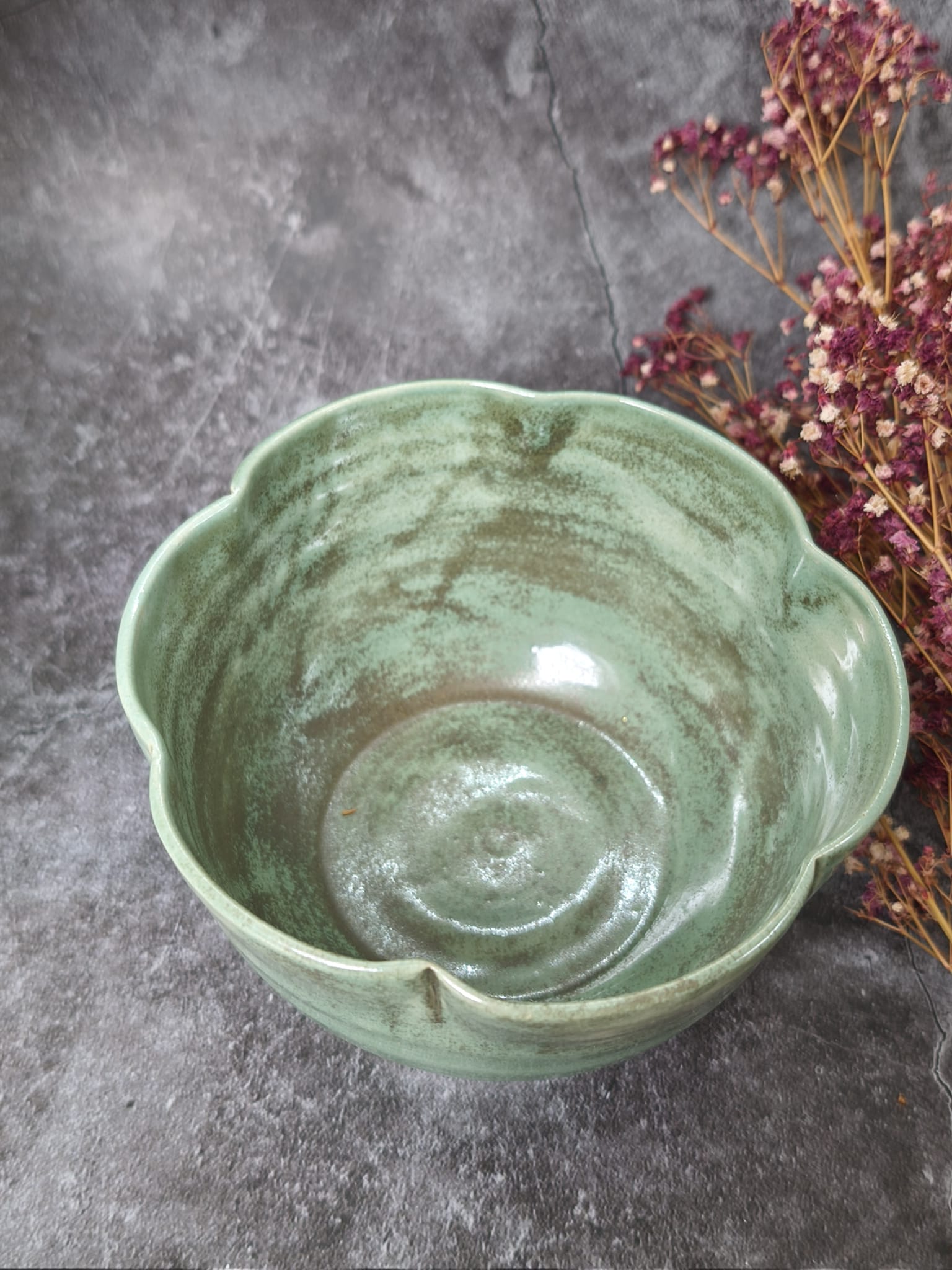 Art Deco Jade Flower Bowl - Image 2