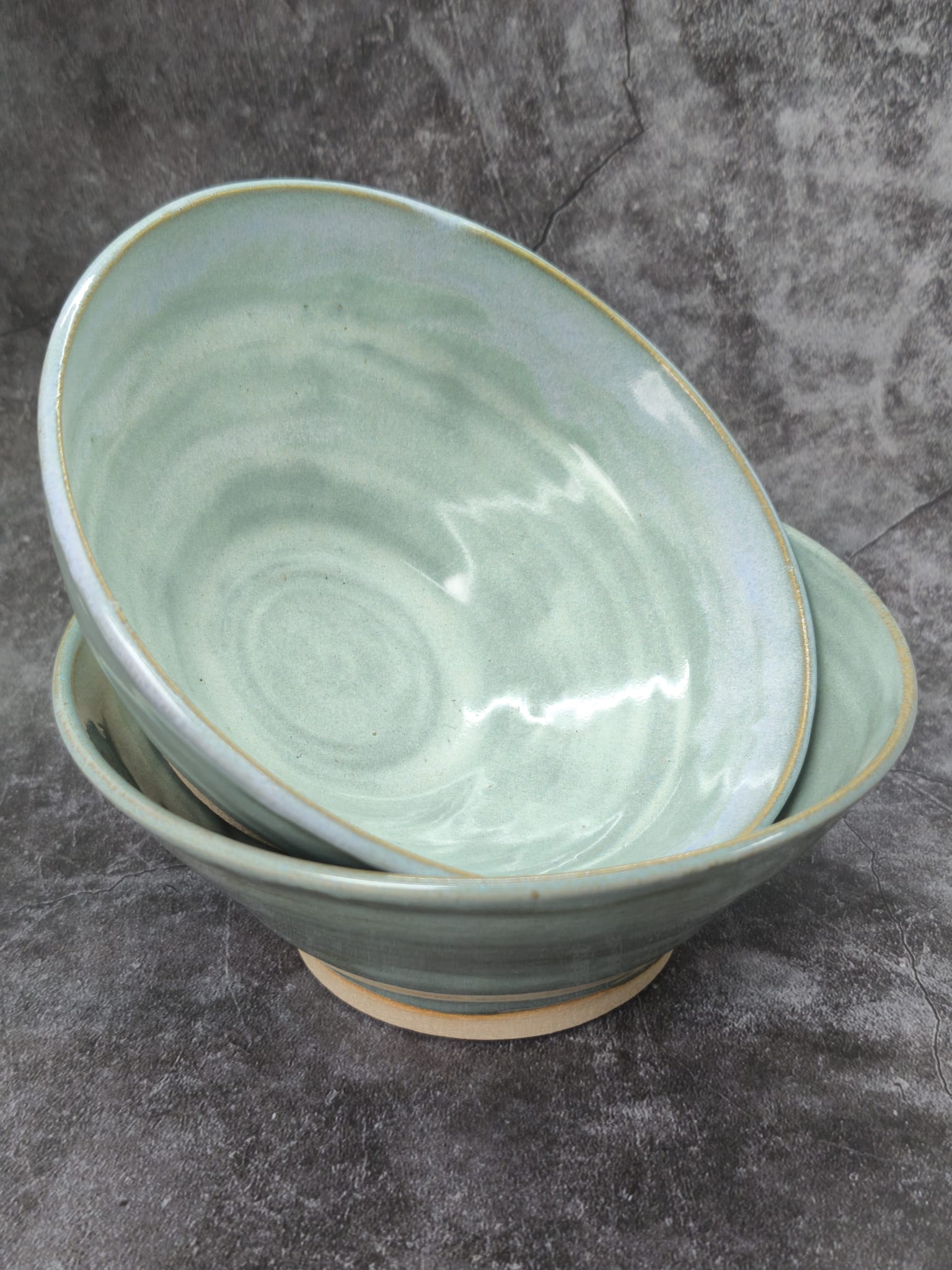Norse Jade Ripple Bowls — Set of 2 - Image 2